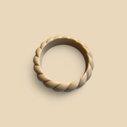 Jonc beige torsadé MM - Acétate de cellulose