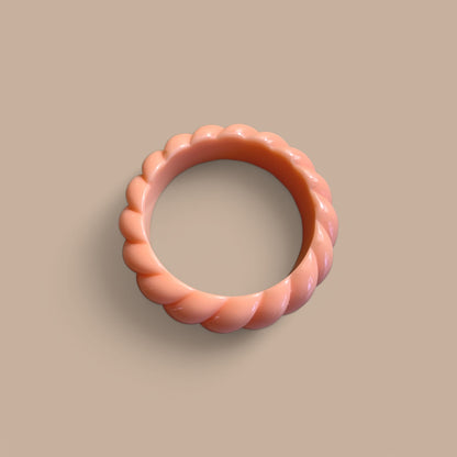 Jonc rose blush torsadé MM - Acétate de cellulose