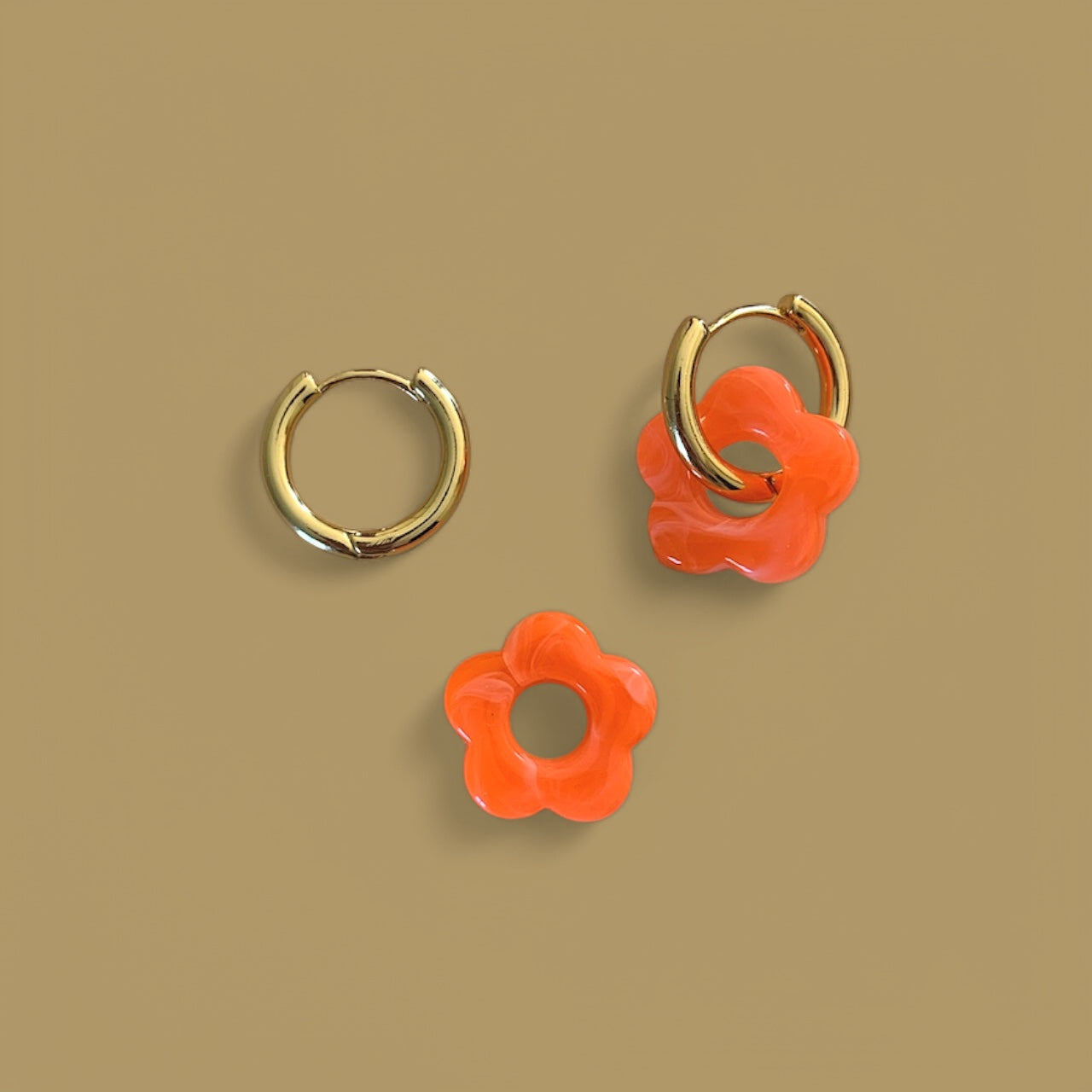 Boucles d'oreilles Billie MM - Orange sanguine