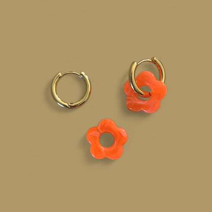 Boucles d'oreilles Billie MM - Orange sanguine