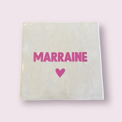 Carreau à accrocher - Marraine rose