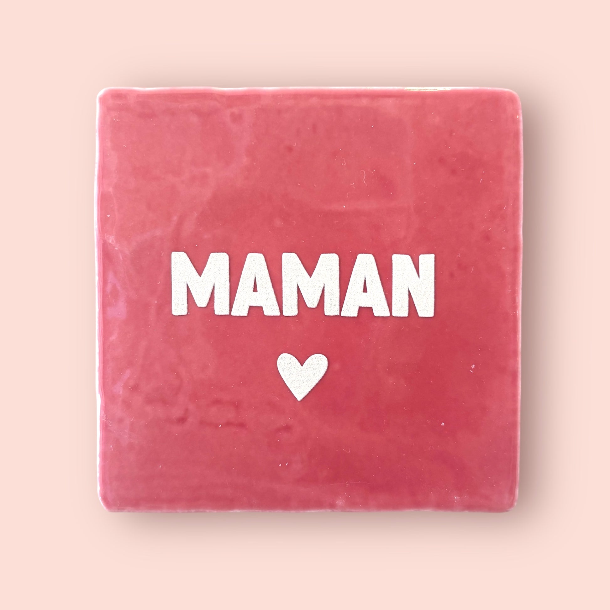 Carreau à accrocher - Maman coeur blanc