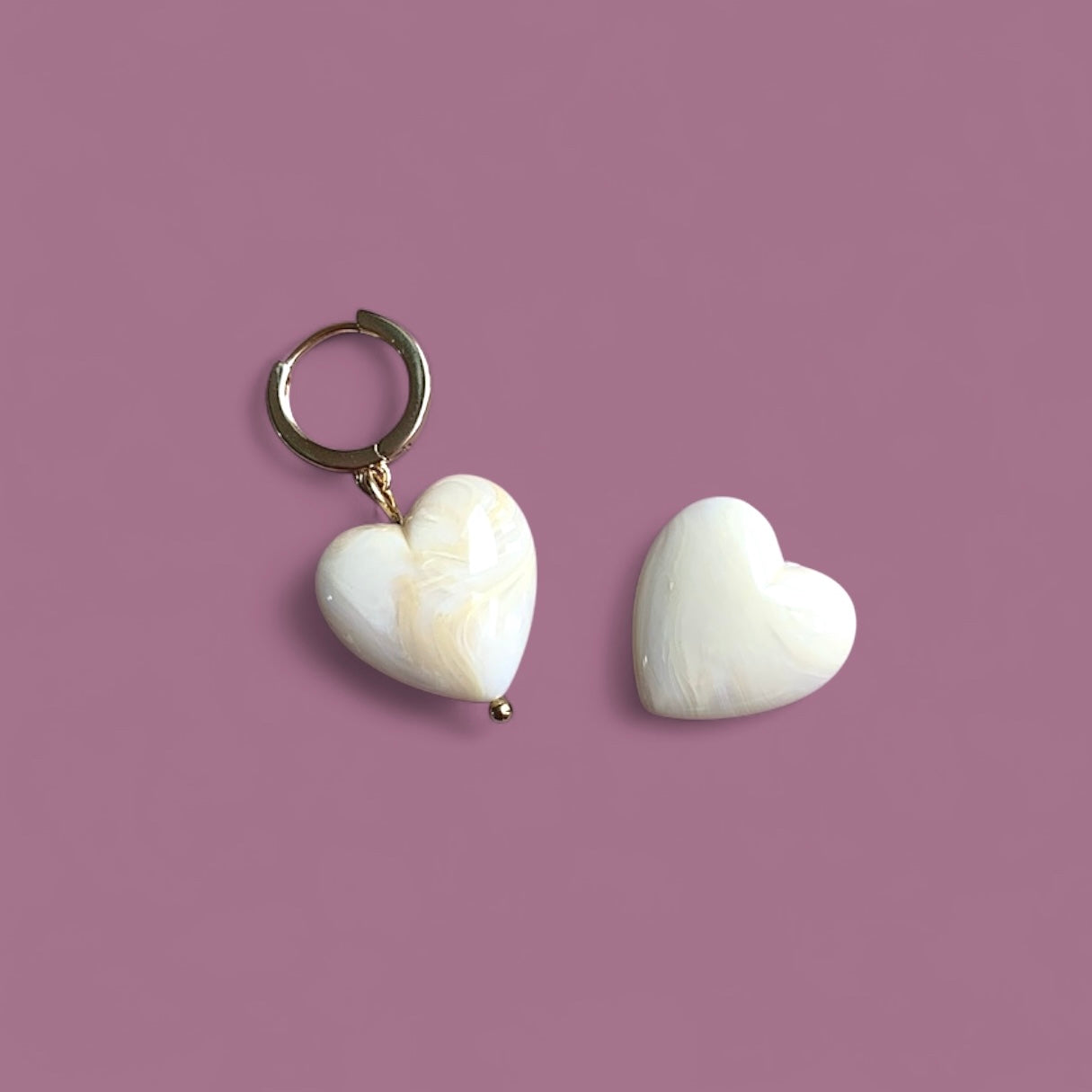 Boucles d'oreilles Olivia MM - Crème