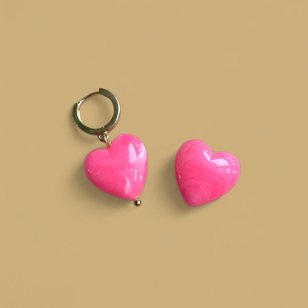 Boucles d'oreilles Olivia MM - Rose fluo