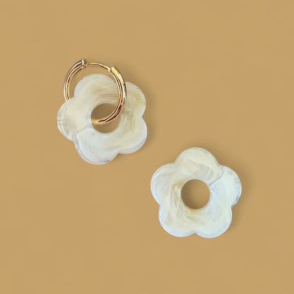 Boucles d'oreilles Billie GM - Ecru