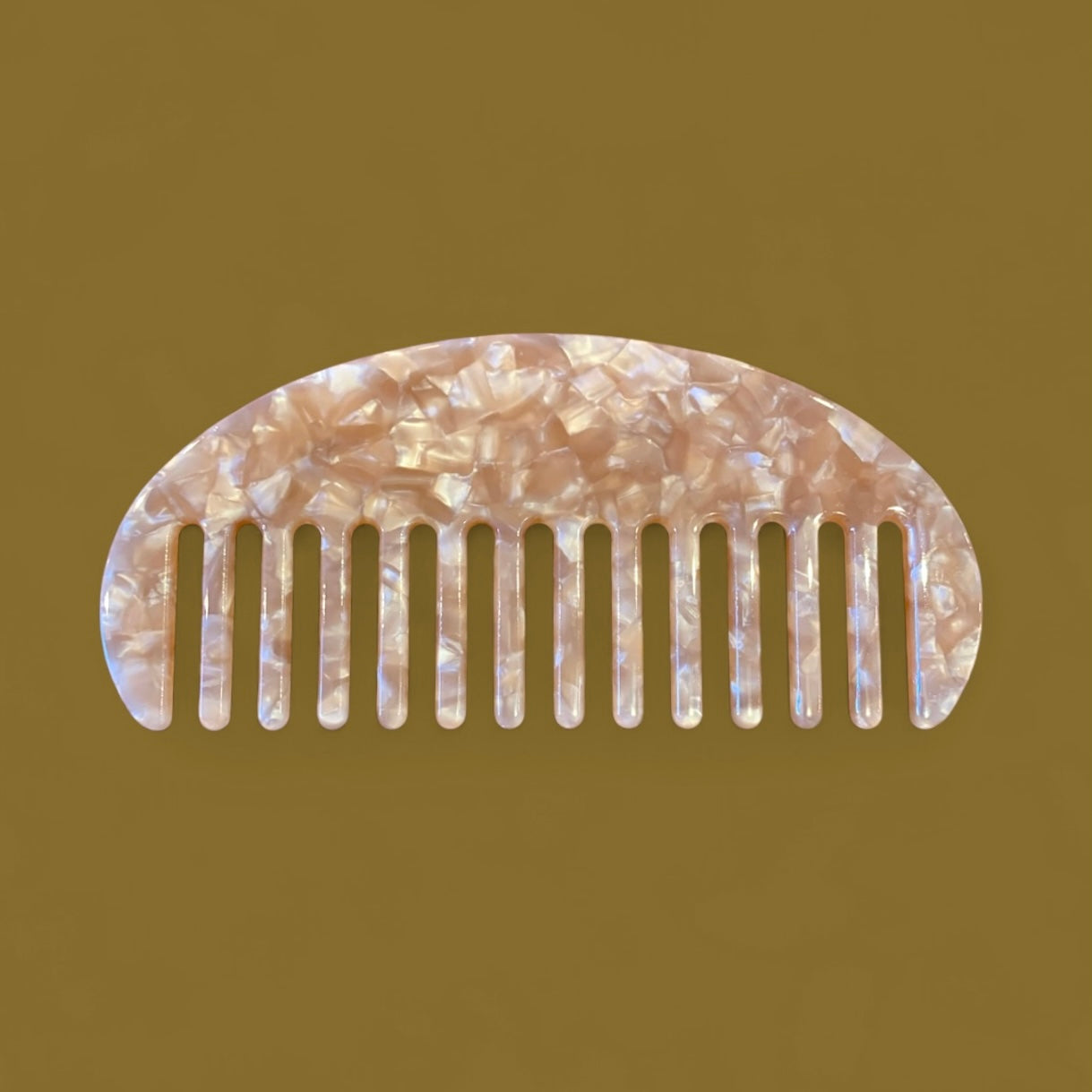 Peigne demi lune - Nacre rose