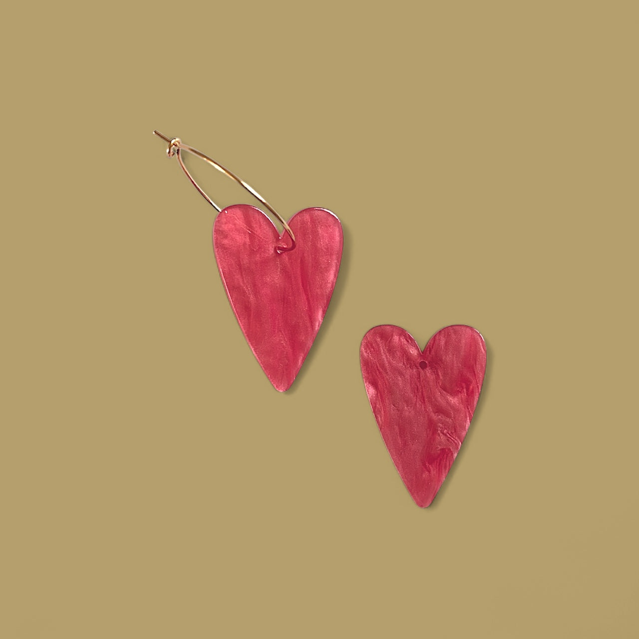 Boucles d'oreilles Poppy - Framboise nacrée