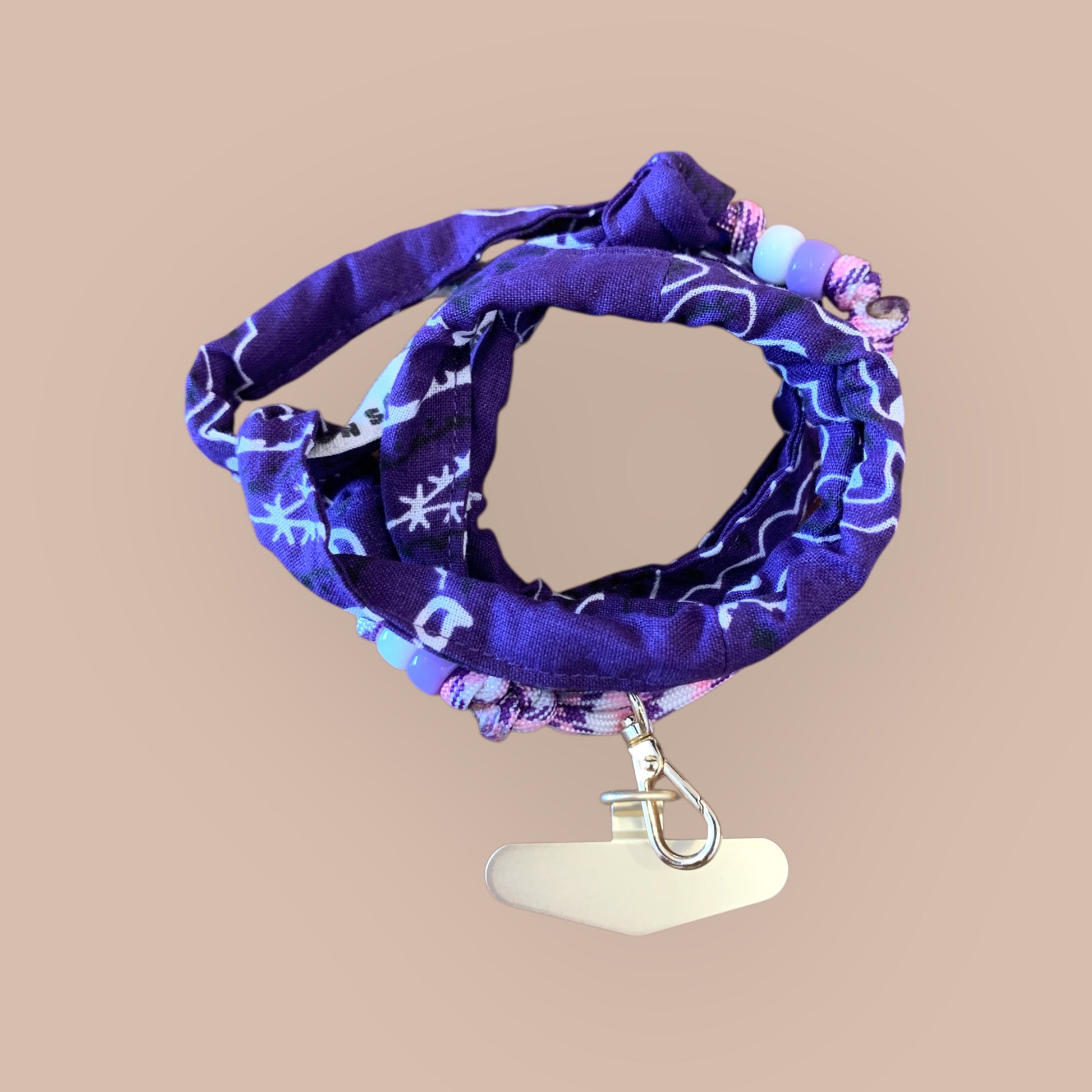 Cordon de téléphone bandana - Violet foncé