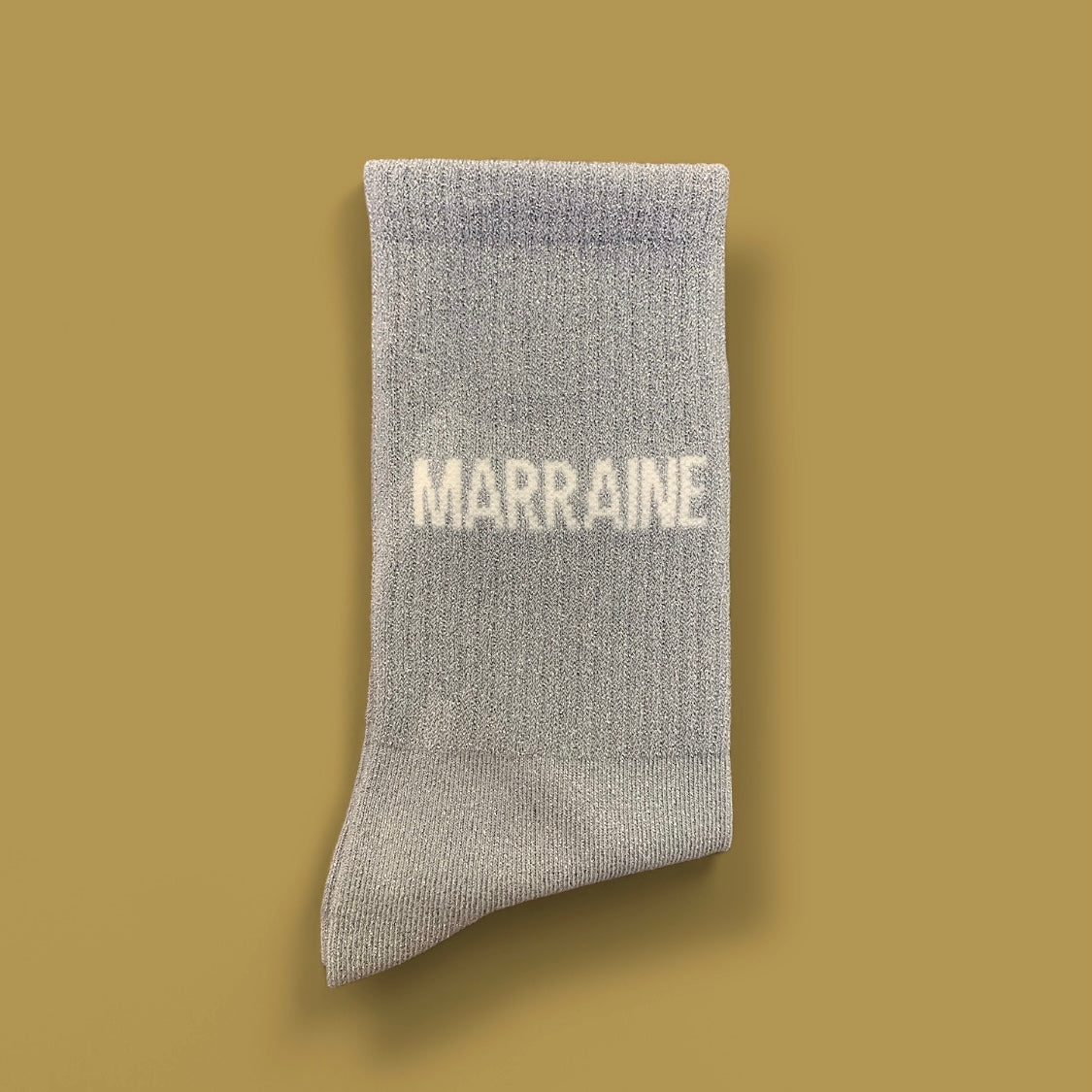 Chaussettes paillettes gris clair - Marraine