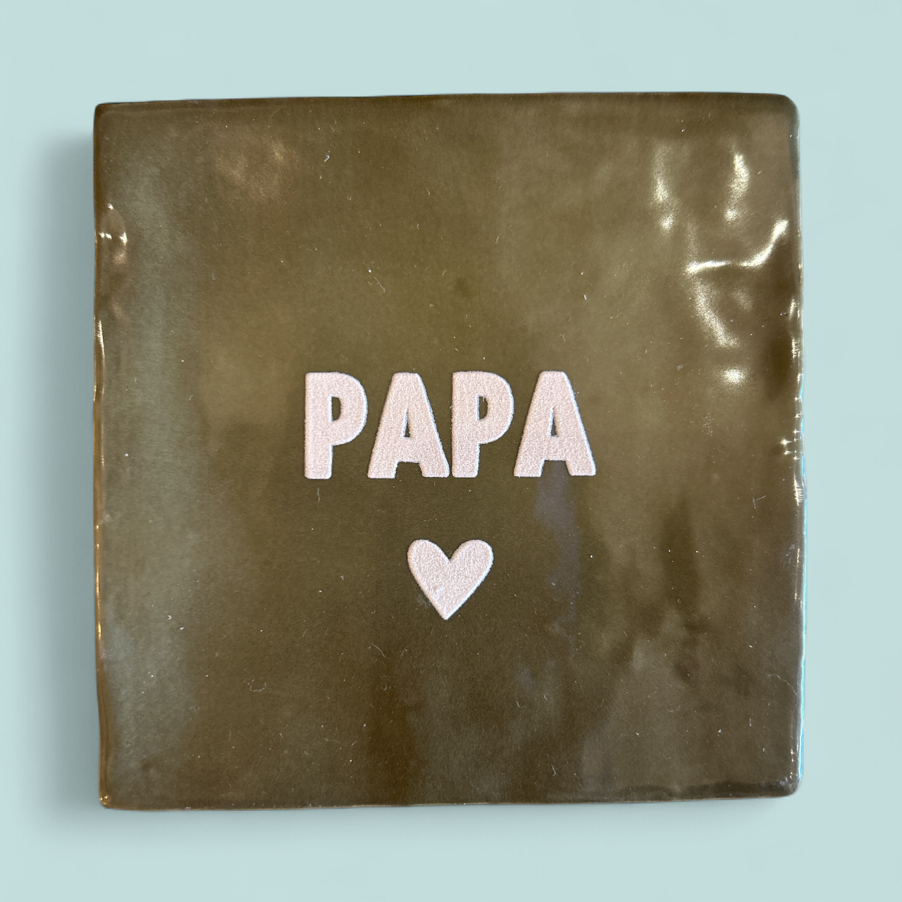 Carreau à accrocher - Papa coeur beige
