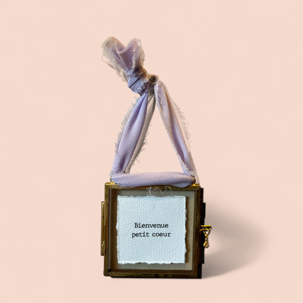Mini cadre laiton - Bienvenue petit coeur