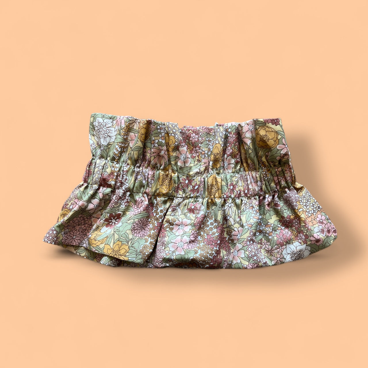 Col amovible froufrou - Liberty vert et rose