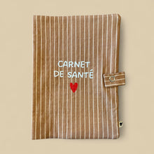 Protège carnet de santé - Fines rayures