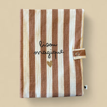 Protège carnet de santé rayures larges - Bisou magique