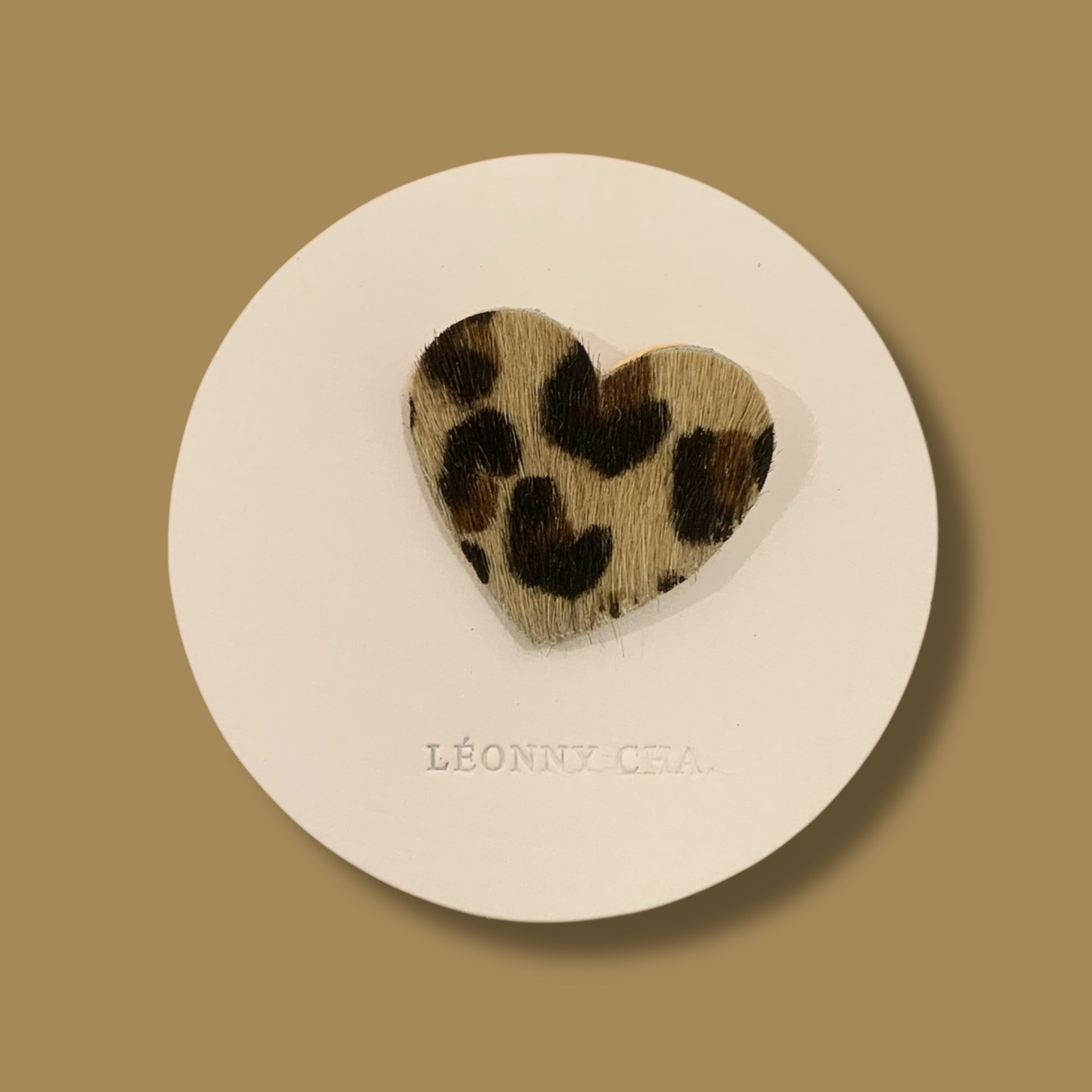 Broche coeur - Léopard