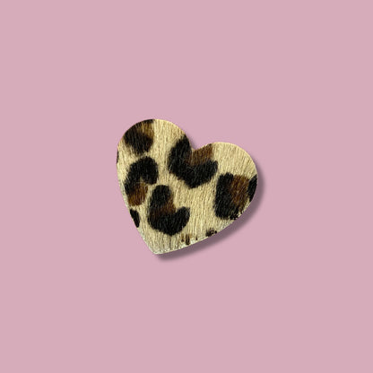 Broche coeur - Léopard