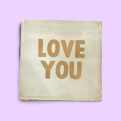 Carreau à accrocher - Love you beige