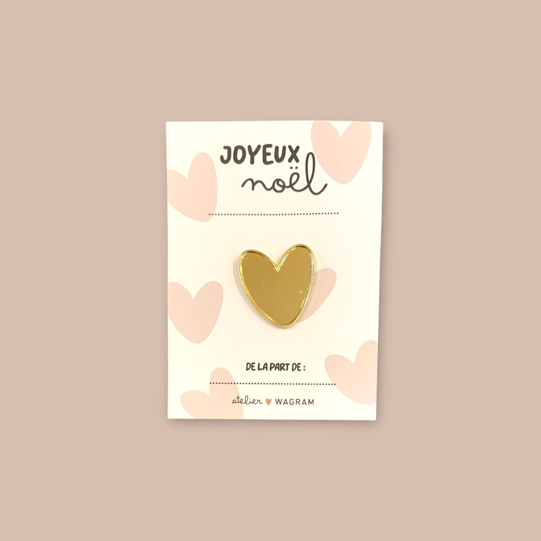 Pin's coeur Joyeux Noël - Doré