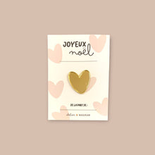 Pin's coeur Joyeux Noël - Doré
