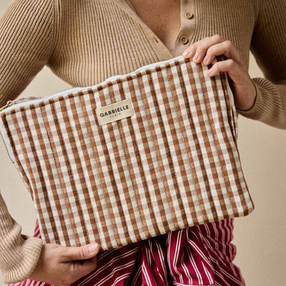 Pochette ordinateur Vichy Moka Gabrielle