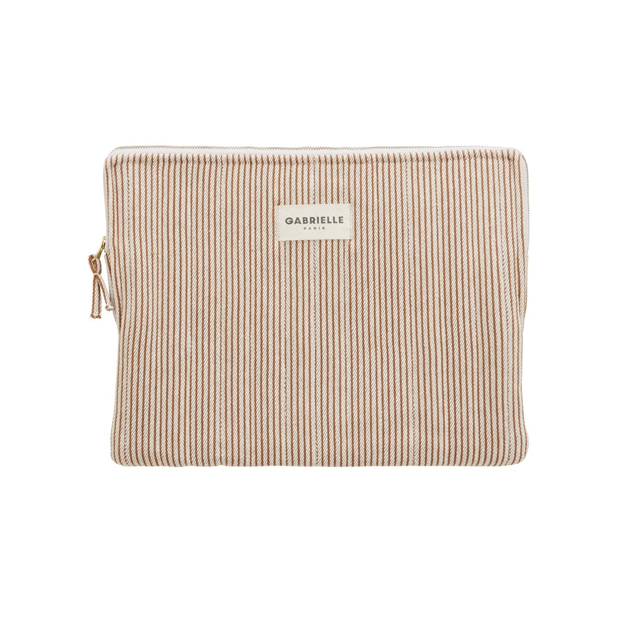 Pochette ordinateur rayures argile Gabrielle 