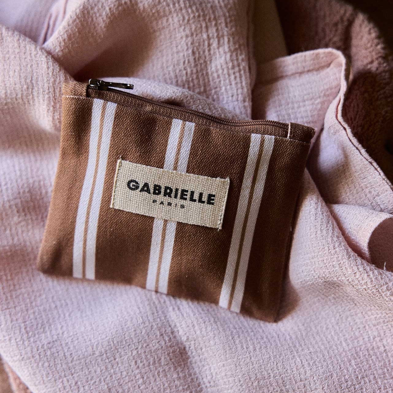 Porte monnaie rayures noisette Gabrielle