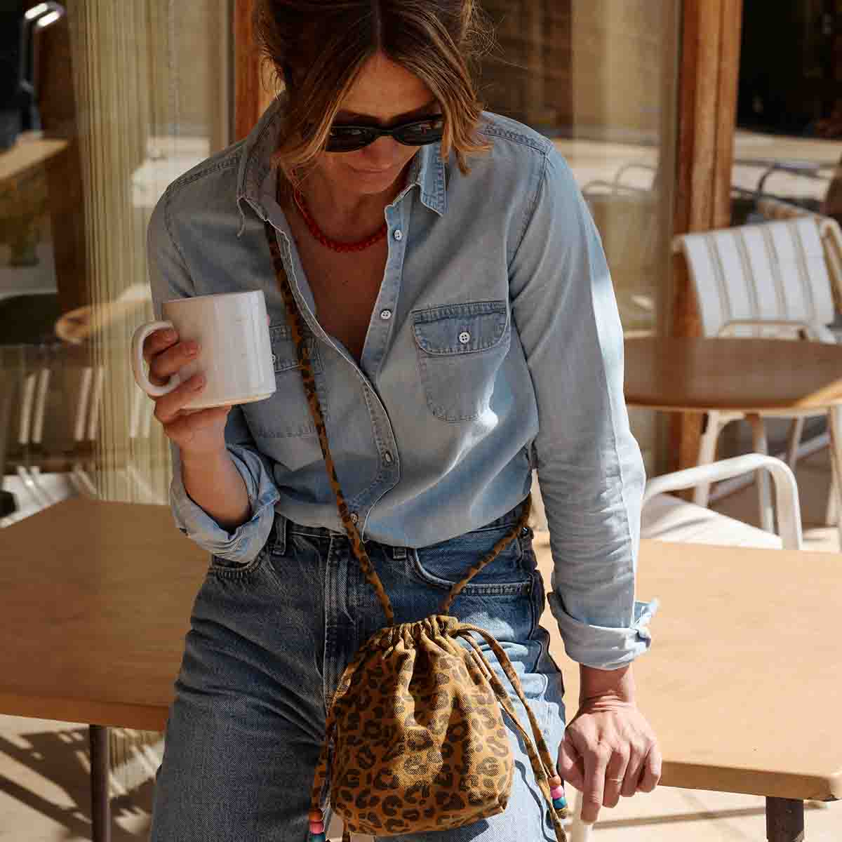 Sac Billie Leopard Caramel