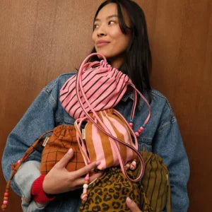 Sac Billie rayures funky pink 2