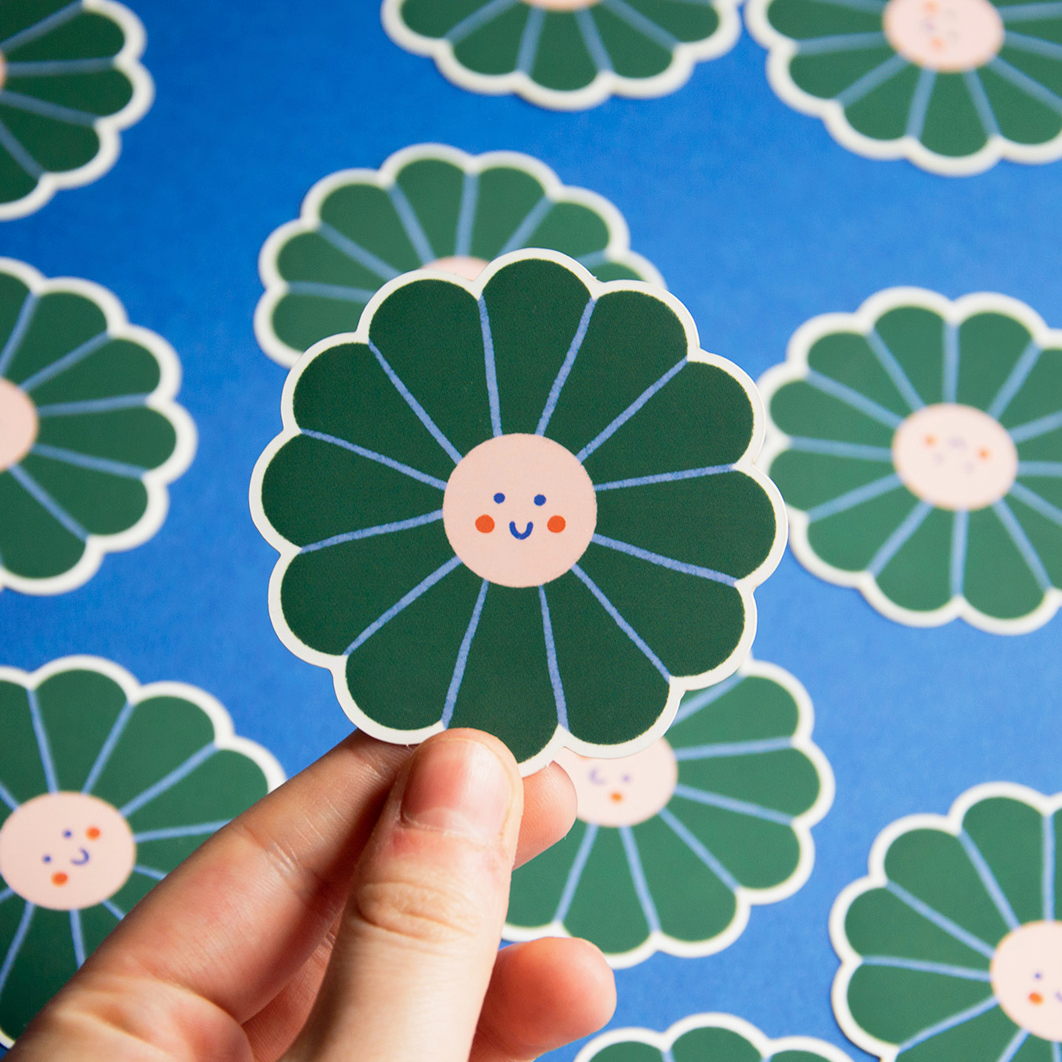 Stickers - Fleur verte