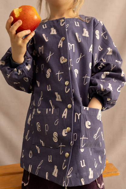 Tablier Talli - ABCD Indigo - 4 ans