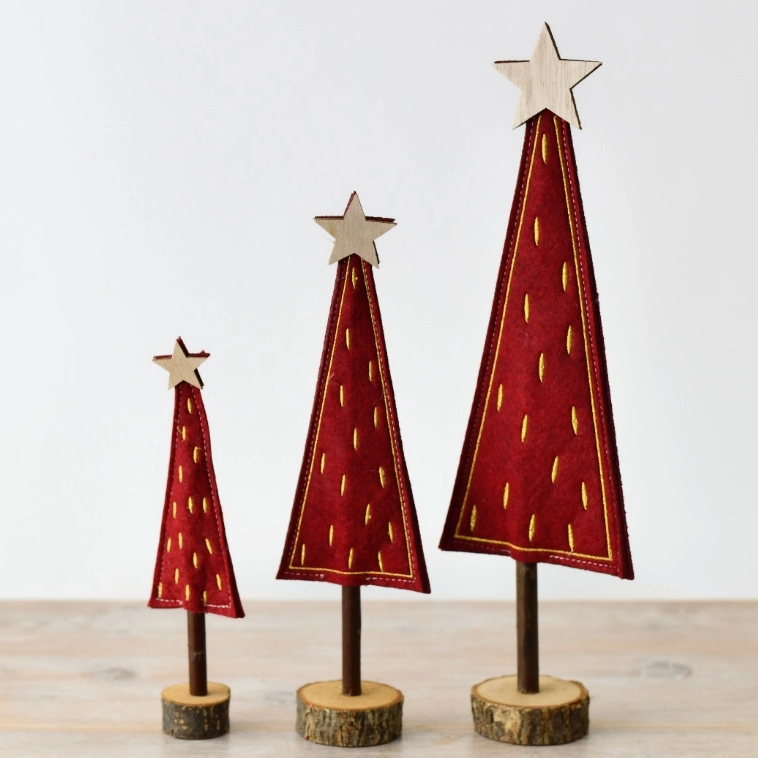 Petit sapin en feutrine - Rouge