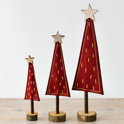 Petit sapin en feutrine - Rouge