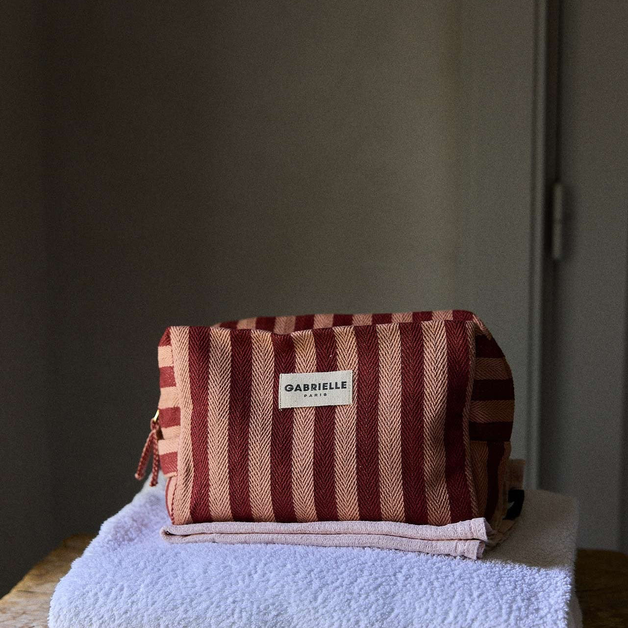 Trousse de toilette Rayures garance Gabrielle