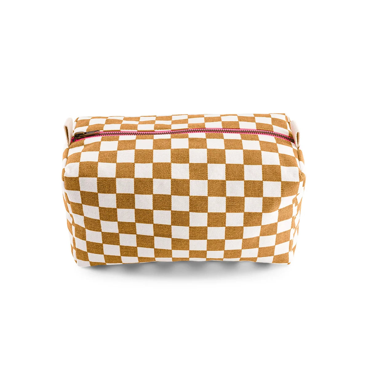 Trousse de toilette vic damier caramel