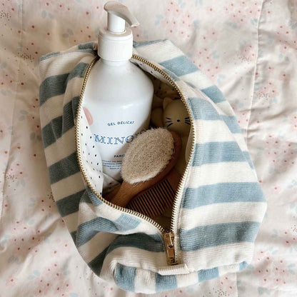 Trousse de toilette Vic éponge - Rayures Blue Cloud