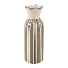 Vase collerette rayures beige opjet