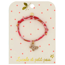 Bracelet enfant - Papillon doré et liberty