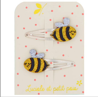 Duo de barrettes - Abeilles à paillettes