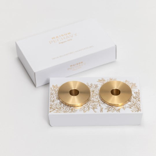 Lot de 2 adaptateurs bougeoirs "fleuriste" - Laiton