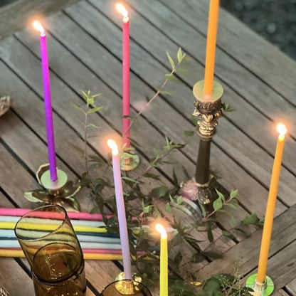 Lot de 2 adaptateurs bougeoirs "fleuriste" - Laiton