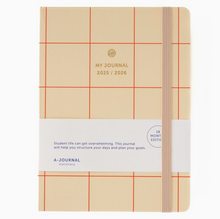 Agenda - Beige grands carreaux rouges