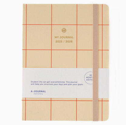 Agenda - Beige grands carreaux rouges