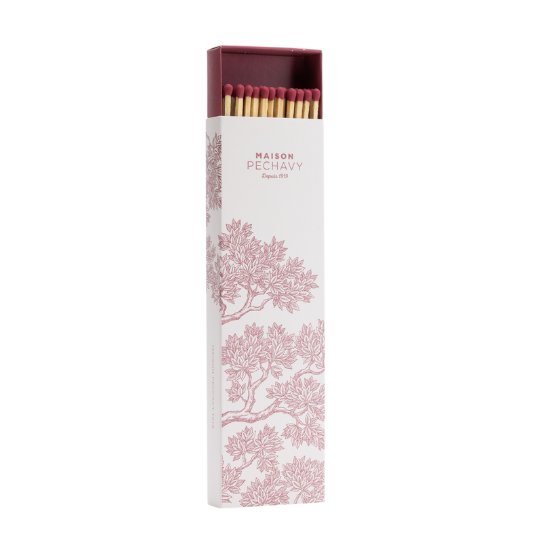 Coffret 10 bougies et allumettes - Bois de rose