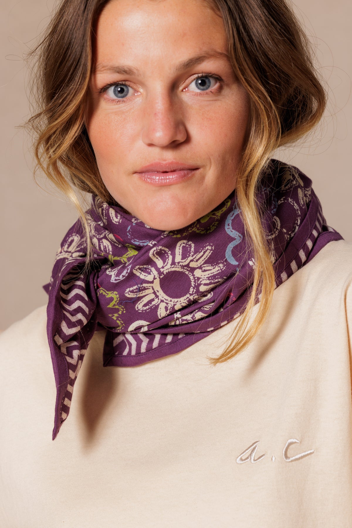 Grand foulard Latika - Ardoise Taffeta