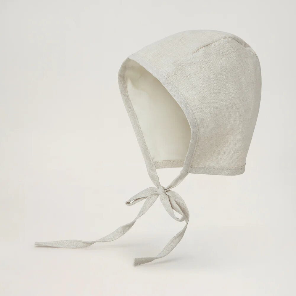 Bonnet en lin beige - Bébé 0-6 mois