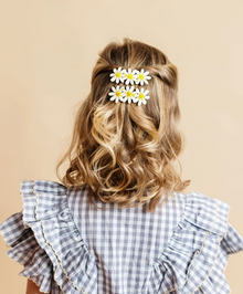 Barrette paillettée - Trio de marguerites
