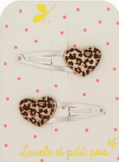 Duo de barrettes - Coeurs paillettes léo