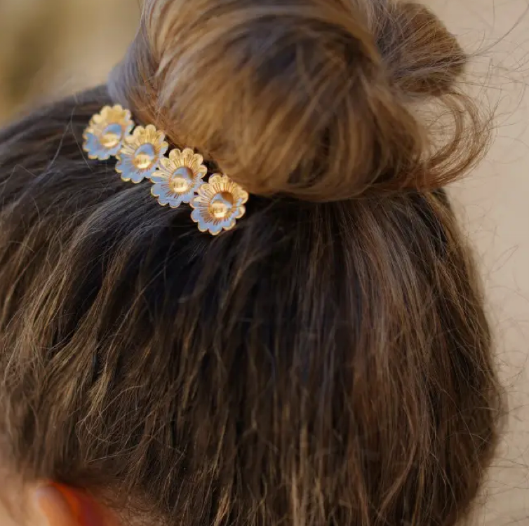 Barrette - Gabriella fleurs dorées