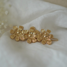 Barrette - Lilia trio fleuri doré