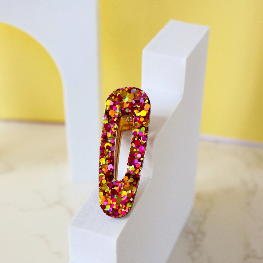 Barrette triangle - Sunset multi rouge